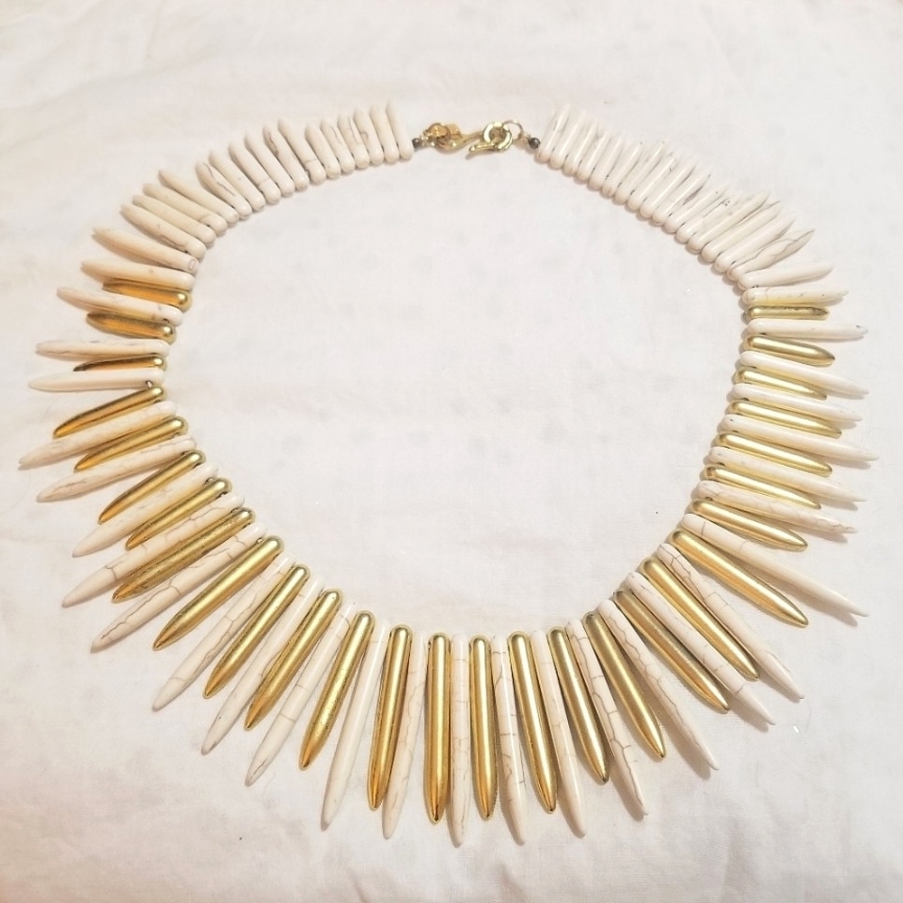 KJL Egyptian Revival Runway Cleopatra Spiked Necklace